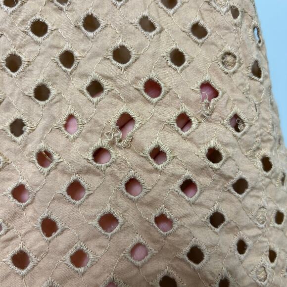 Diane Von Furstenburg Taffy Tan Eyelet Lace Wrap Cotton Belted Midi Dress 6 - Picture 10 of 11